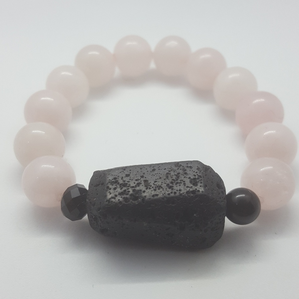 Romantic Rose Quartz Crystal beaded bracelet